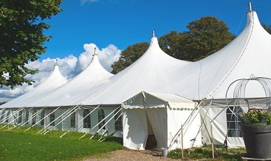 high-quality portable restrooms stationed at a wedding, meeting the needs of guests throughout the outdoor reception in Austell